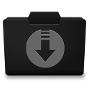 Black Grey Downloads Icon 128x128 png